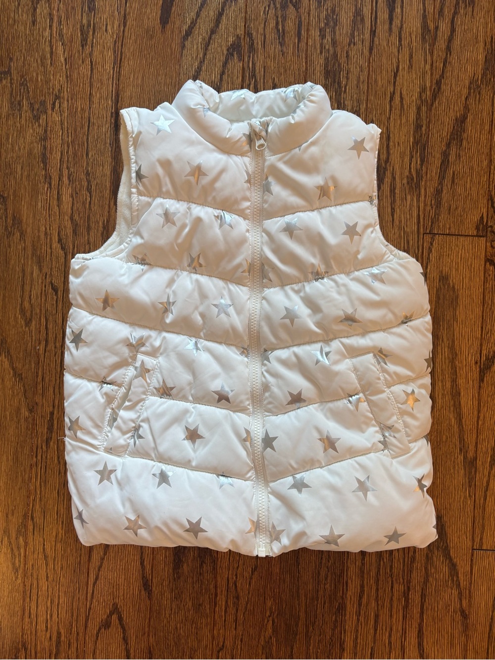 Girls Crazy8 White Star Puffer Vest